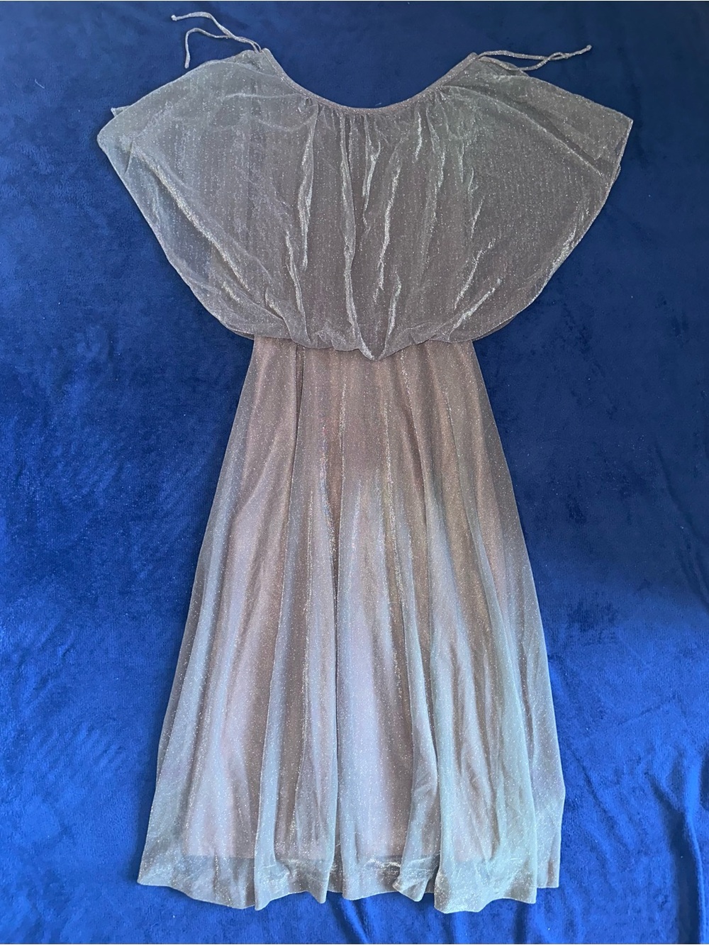 Vintage Retro Party Glam 80s 90s Metallic Shimmer Dress ILGWU USA Made Size 11